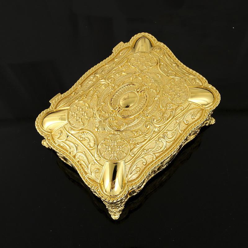 Creative European Shell Flower Metal Square Home Jewelry Box High-end Birthday Wedding Gift Box Storage Box