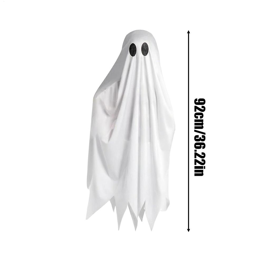 Halloween Kids Ghost Costume Ghost Cosplay Costume with Pumpkin Trick or Treat Candy Bags White Ghost Outfit Ghost Cape