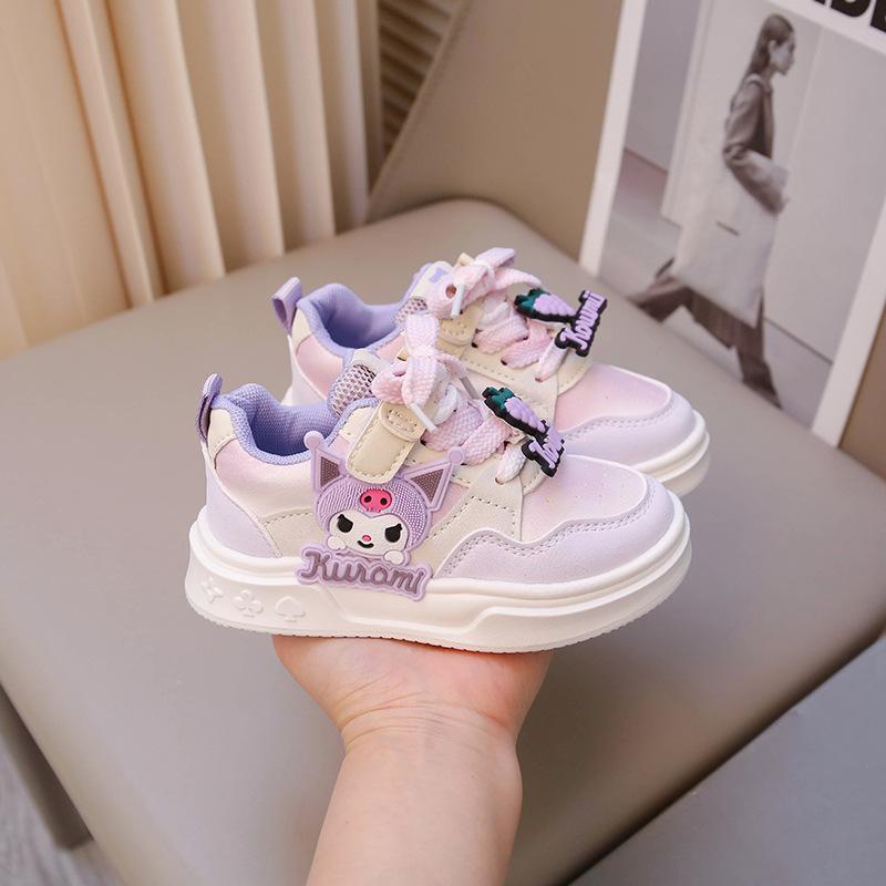 Girls cartoon sneakers 2025 spring new children's shoes little white shoes pendant board shoes girls low-top casual shoes