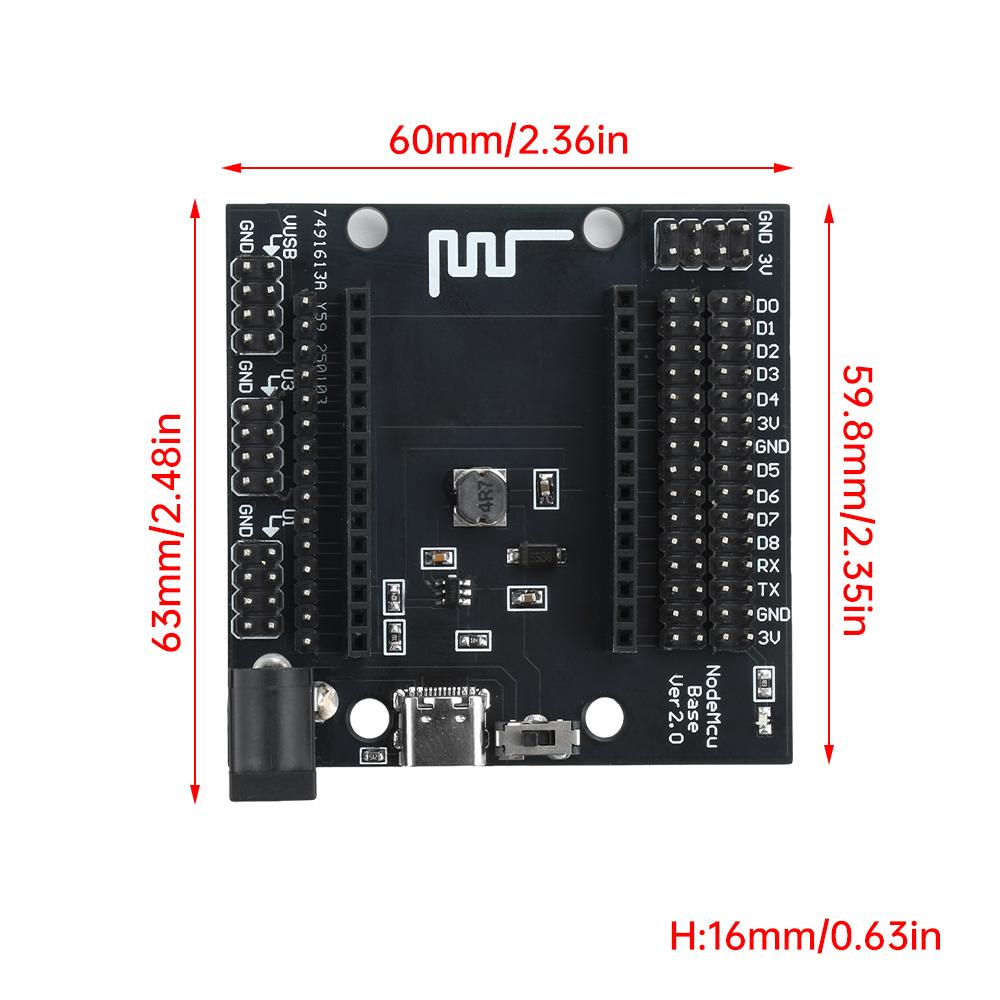 NodeMcu Base ESP8266 Testing DIY Board CH340 Type-C NodeMcu ESP8266 WiFi Development Plate Base for LoLin V3 NodeMcu Lua