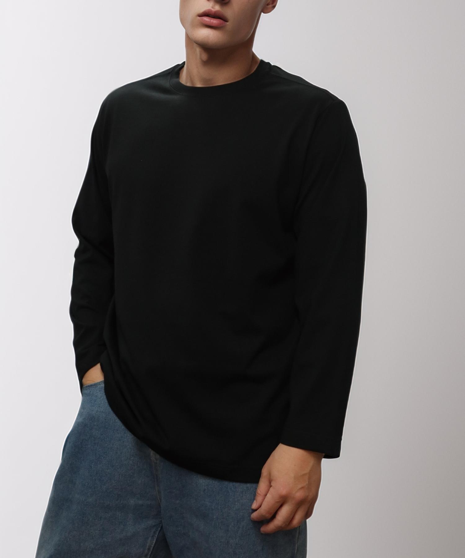 Just Haeng Basic Long Sleeve T-Shirt [Black] Black/1 Size