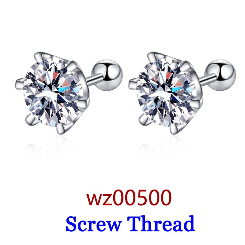 Premium 0.5-2ct Moissanite Diamond Stud Earrings for Women Orginal 925 Silver Screw Back Women Moissanite Earring
