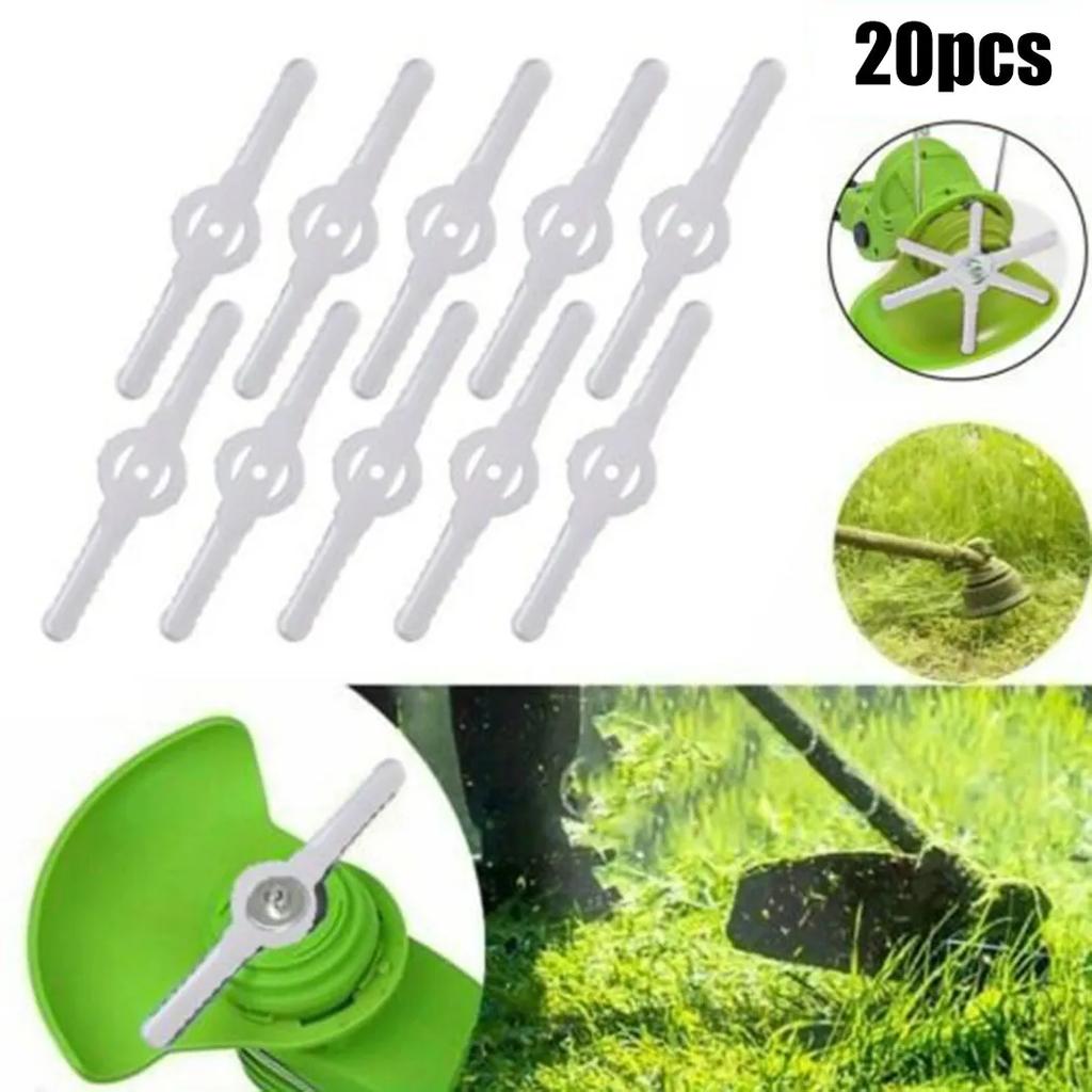 20PCS Plastic Cutter Blades Lawn Mower Blades For Garden Electric Cordless Grass Trimmer Tool Replacement Parts