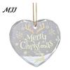 Festive Porch Hanging Ornaments Heart Shaped Christmas Ornaments, Crystal Santa Winter Scene Ornament, Transparent Decorative Window Accents Xmas Tree