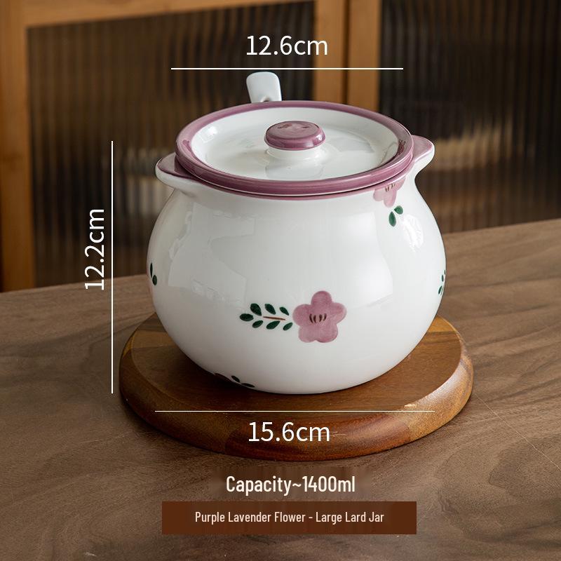 Japanese Ceramic Seasoning Jar with Lid and Spoon - Cute, High-Temperature Resistant Storage for Your Kitchen