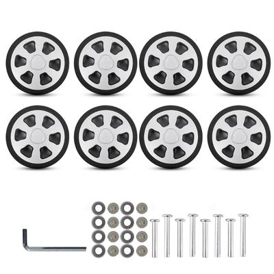 Set of 8 Travel Luggage Suitcase Replacement Wheels 60x12mm Plastic Caster Wheels Repair Kits Shelf Replacement Wheels