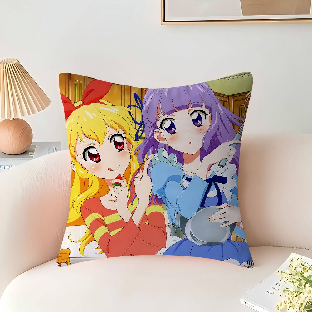 Aikatsu! Cushion Cover Car Throw Pillow Case For Sofa Car Christmas Gift 40x40cm 45x45cm