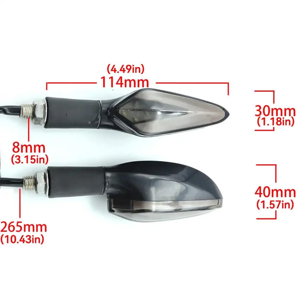 2Pcs Universal Motorcycle Turn Signal Indicators Lights LED Dual Colors Flowing Blinker Motorcycle Flashing Light Tail Lamp