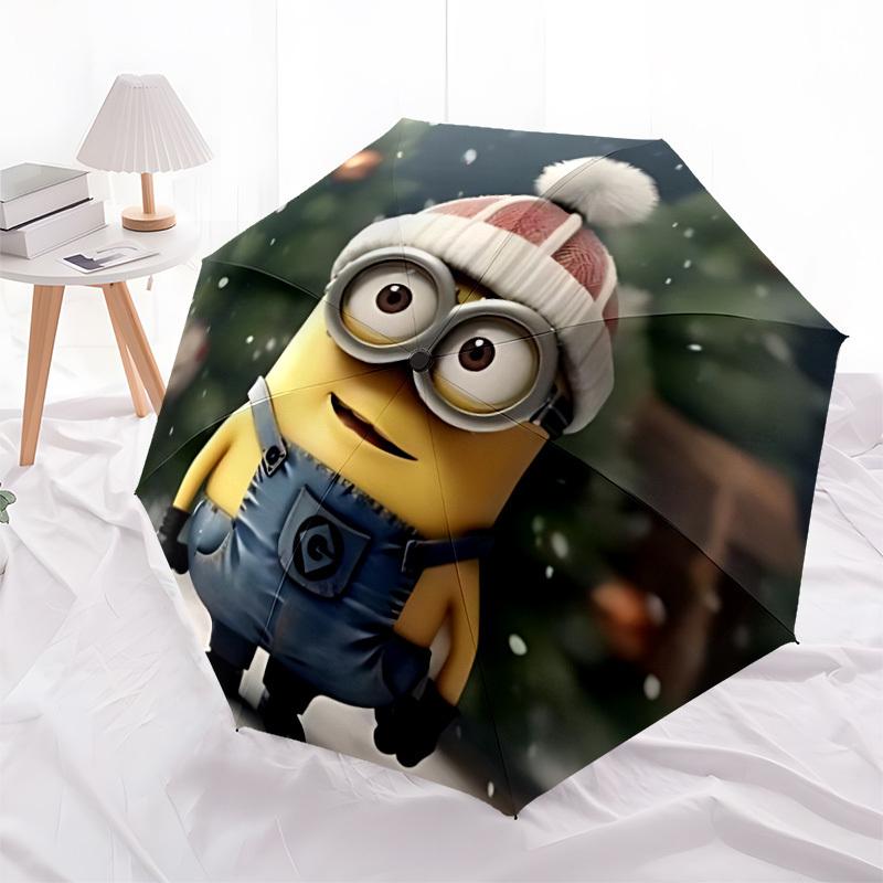 1PC Minion Christmas Automatic Folding Umbrella | Vibrant Motif & Compact Design for Everyoneyy250930016
