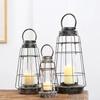 Hollowing Out Cage Portable Candlestick Metal Ironwork Retro Style Home Furnishings Courtyard Desktop Garden Ornaments Decorate