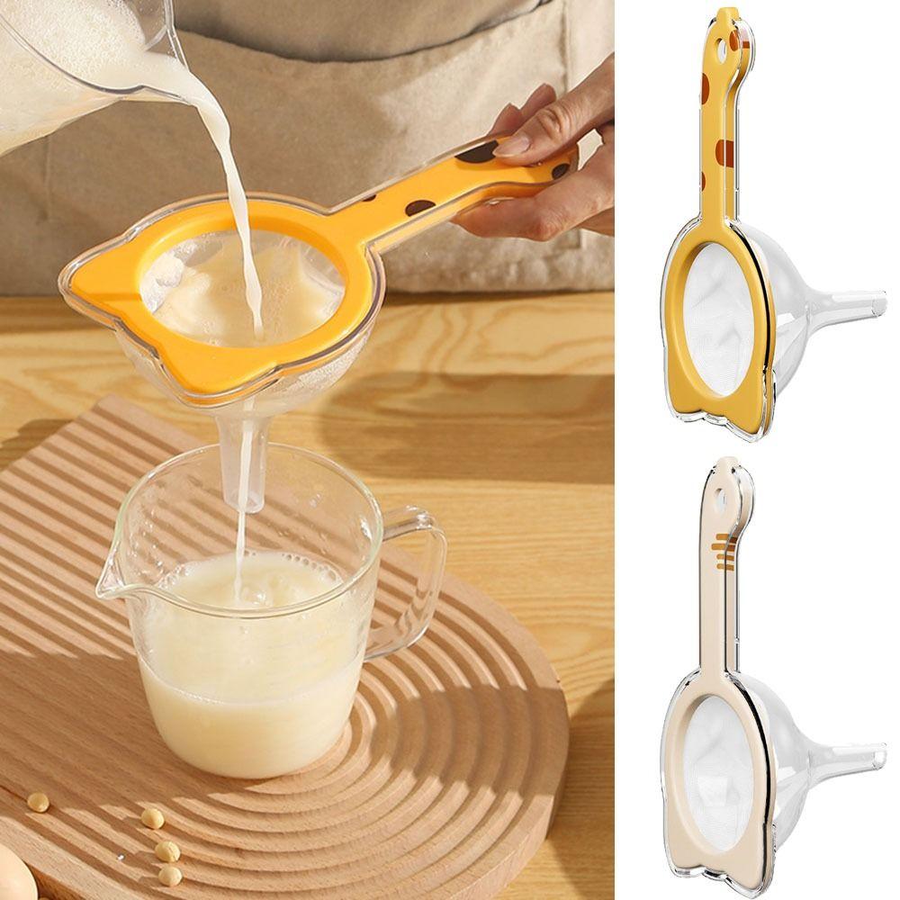 2 In 1 Funnel Filter with Handle Double-layer Juice Strainer Portable Fine Mesh Colander  Soy Milk