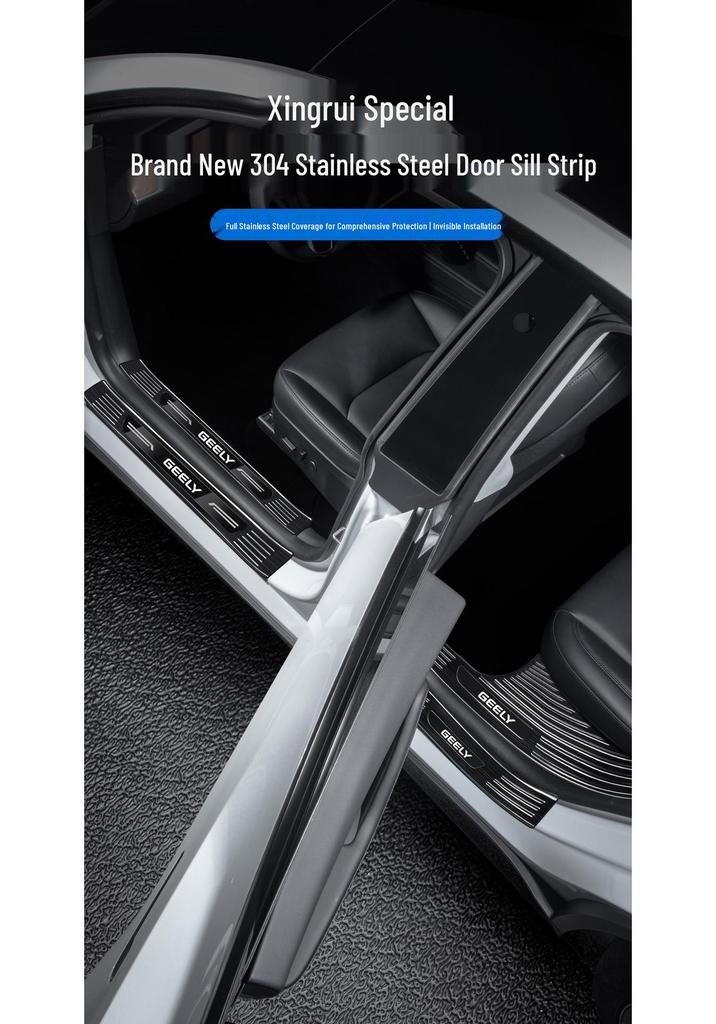 Stainless Steel Welcome Pedal Protection Threshold Strip for Geely Xingrui L Models