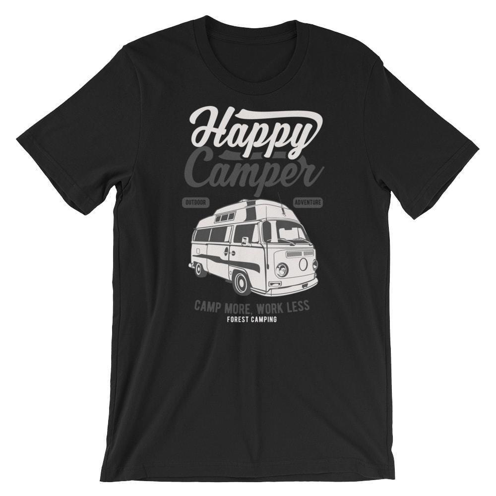 

Happy Camper T-Shirt. 100% Cotton Premium Tee NEW 2XL