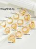 iF ME 12Pcs Gold Color Lava Texture Ring Set For Women Chunky Statement Irregular Heart Teardrop Stackable Rings Minimalist Jewelry
