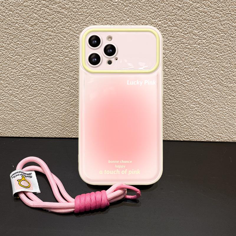 Applicable To Apple 15 Promax Mobile Phone Case IPhone 14 Simple Smudge Lanyard 13 Large Window Flip Mirror Xs