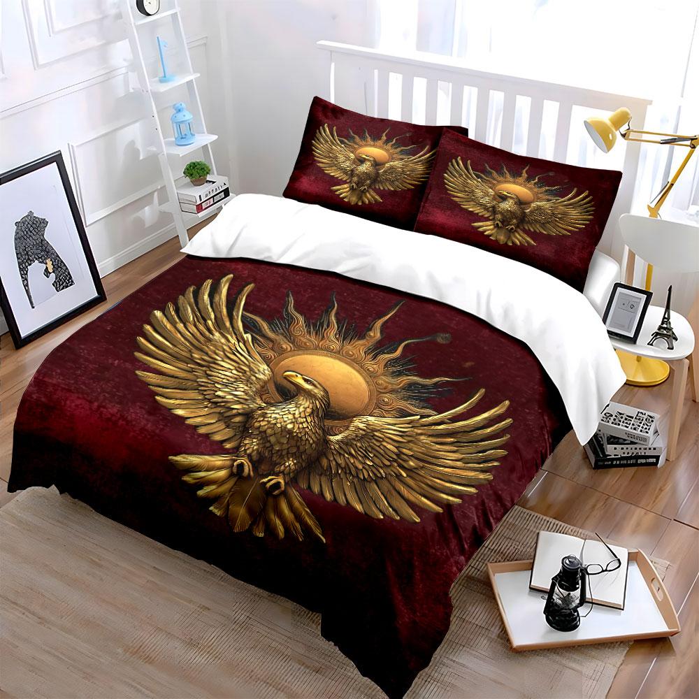 Golden Eagle Sunburst Bedding Bedding Duvet Cover Set Duvet Cover Pillowcases (1 * Duvet Cover 2 * Pillowcases, without duvet insert)