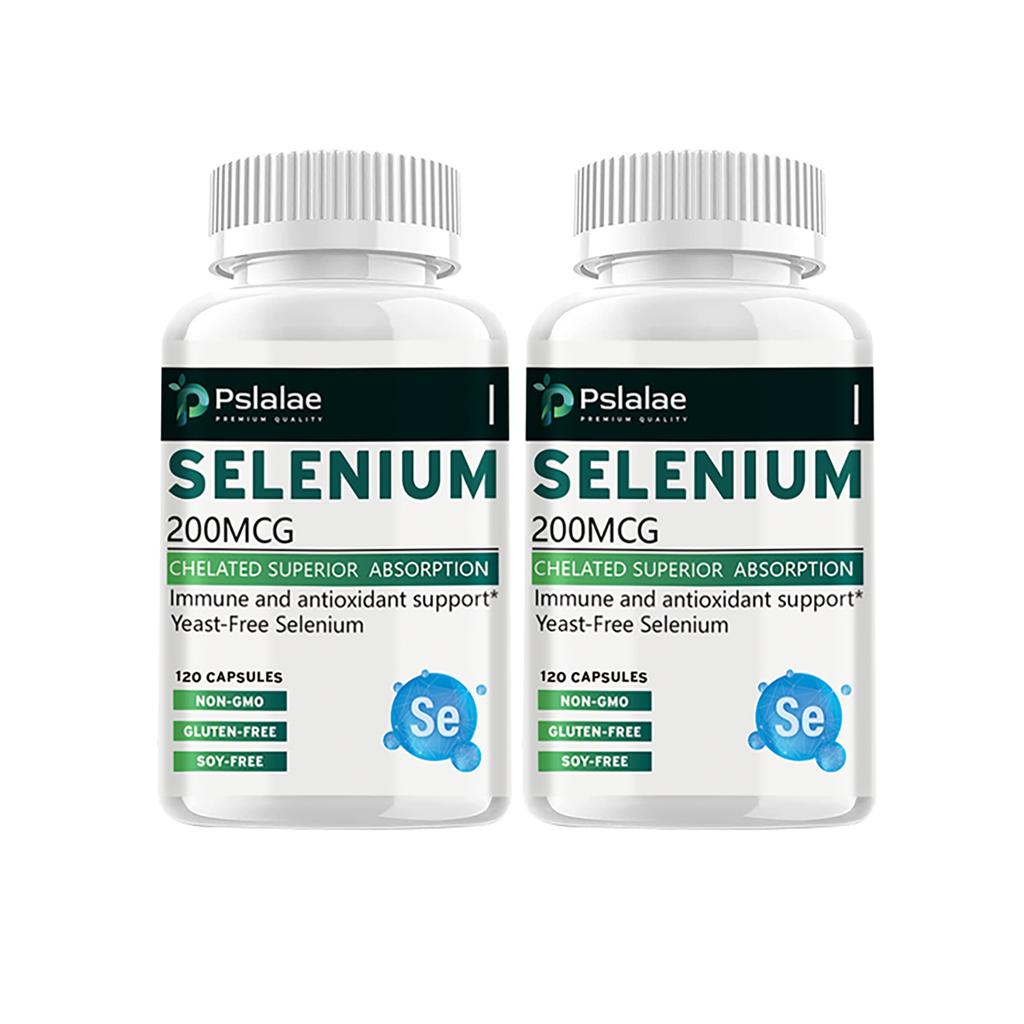 Pslalae Selenium Extract Capsules, 200 micrograms per serving, all-natural, 120 capsules, suitable for adults, high absorption rate.