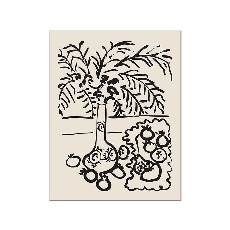 Abstract PICASSO Poster Mid Century Botanical Canvas Painting Neutral Art Print Modern Wall Picture For Living Room Home Decor
