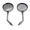 Motorhead Z2 Set of Left and Positive Motorcycle Side Old Chrome Mirror, 2, Right, Thread, 10mm, Mirror, Mirror, Round, Universal, Car, Custom,