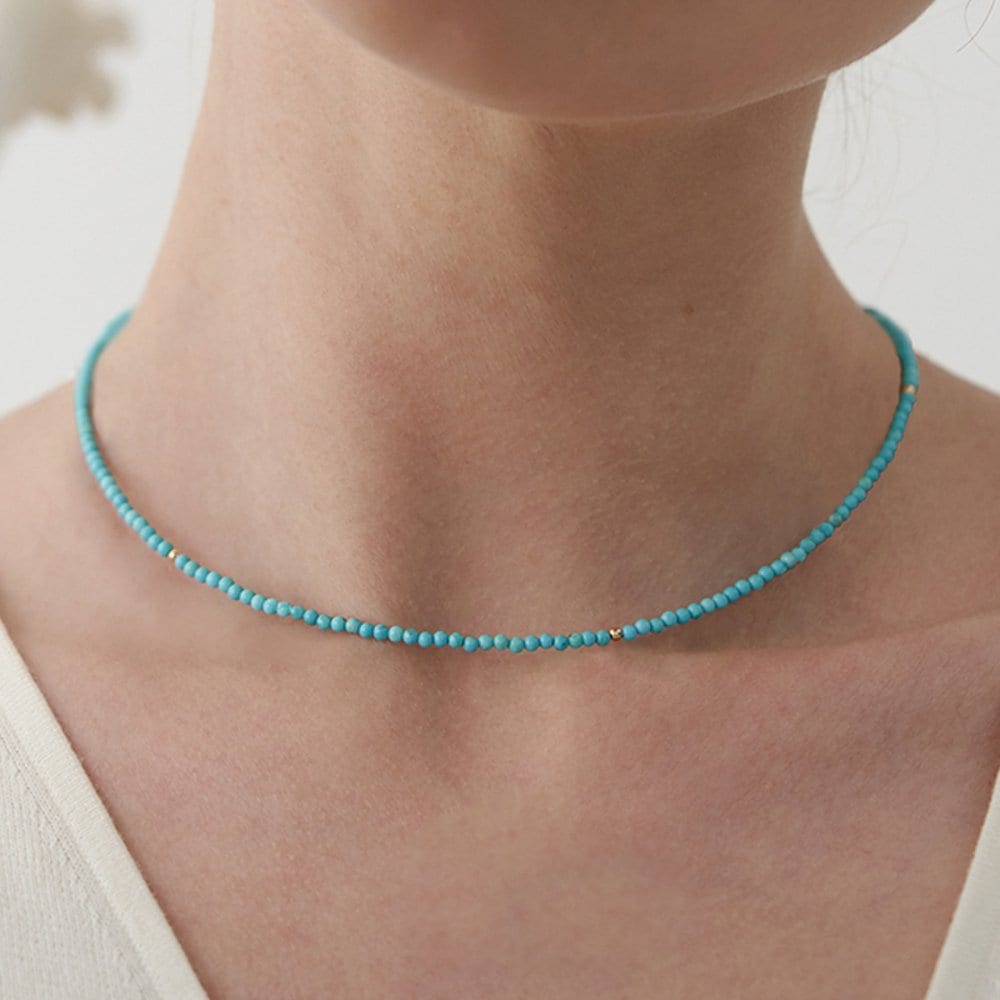 Staygem 14K Turquoise Bead Necklace