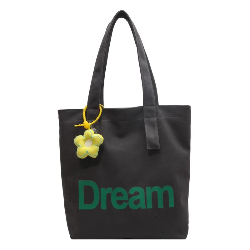 

Ретро женские сумки-тоут, холщовая сумка с буквами для женщин, универсальные женские сумки через плечо, классные сумки one size чёрный