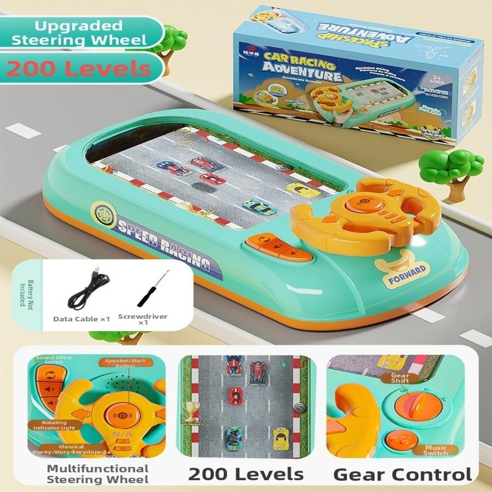 Plastic Kids Toy Racing Car Arcade Green Grey Play Console Game  for Boys and Girls