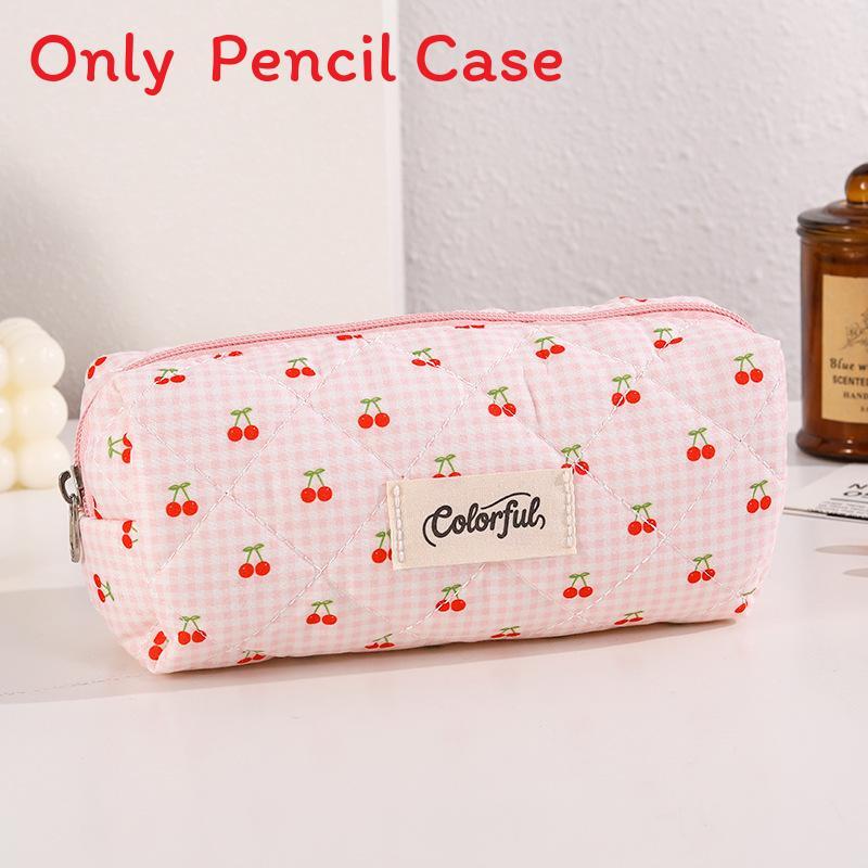 Girl Heart Cartoon Cherry Fabric Makeup Bag With Storage For Teens And Students