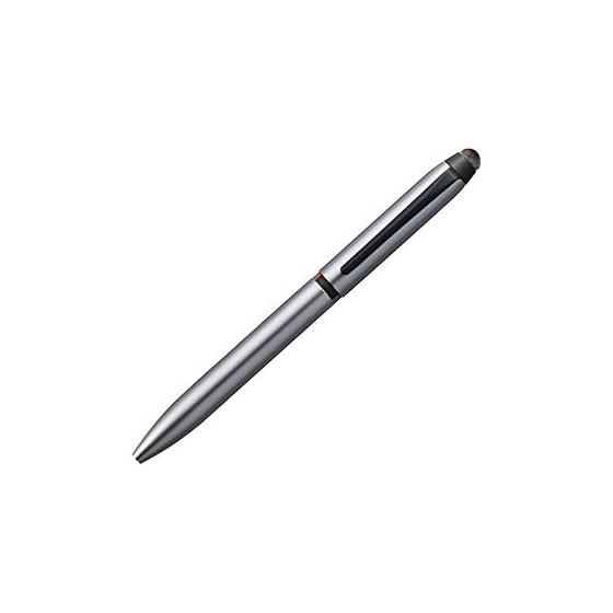 Mitsubishi Pencil Jetstream Stylus 3-Color Ballpoint Pen & Touch Pen, Rotating Knock Type, 0.5mm, Silver, Easy to Write, SXE3T18005P26, Ag Fiber Tip,