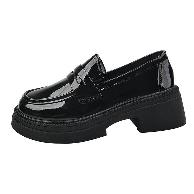 

Real soft leather black loafers women s one-pedal 2025 autumn new small leather shoes British versatile retro single shoes 35