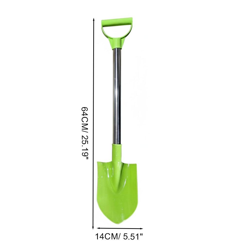 Children Beach Shovel 56cm Stainless Steel Pointed Shovel Toy Sand Snow Thickened Play House Beach Shovel Outdoor Toys Gift