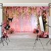 2D Romantic Flower Curtain Backdrop - Wedding Photography Background for Party