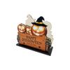 Wooden Halloween Napkin Holder Tabletop Decoration Festive Party Home Display Seasonal Ornament with Pumpkin and Ghost Design