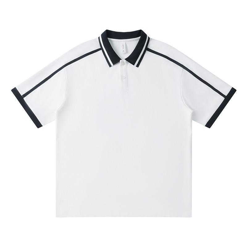 2026 Unisex 220g Color Block Polo Shirt - Short Sleeve Work Uniform with Custom Print Logo S
