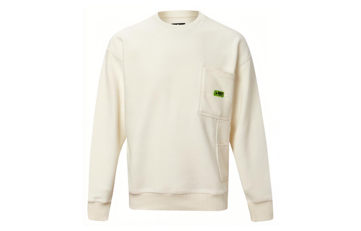 Converse Sweatshirts Men s Beige Crew Neck Moderate Regular 10019956-A03 S