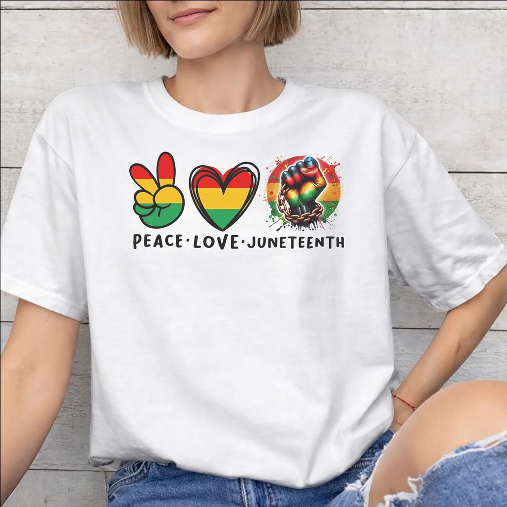 Printed Juneteenth Day 1865 June 19th African American Pride T Shirt for Unisex Unisex Cotton Tee Shirt Short Sleeve Clothing