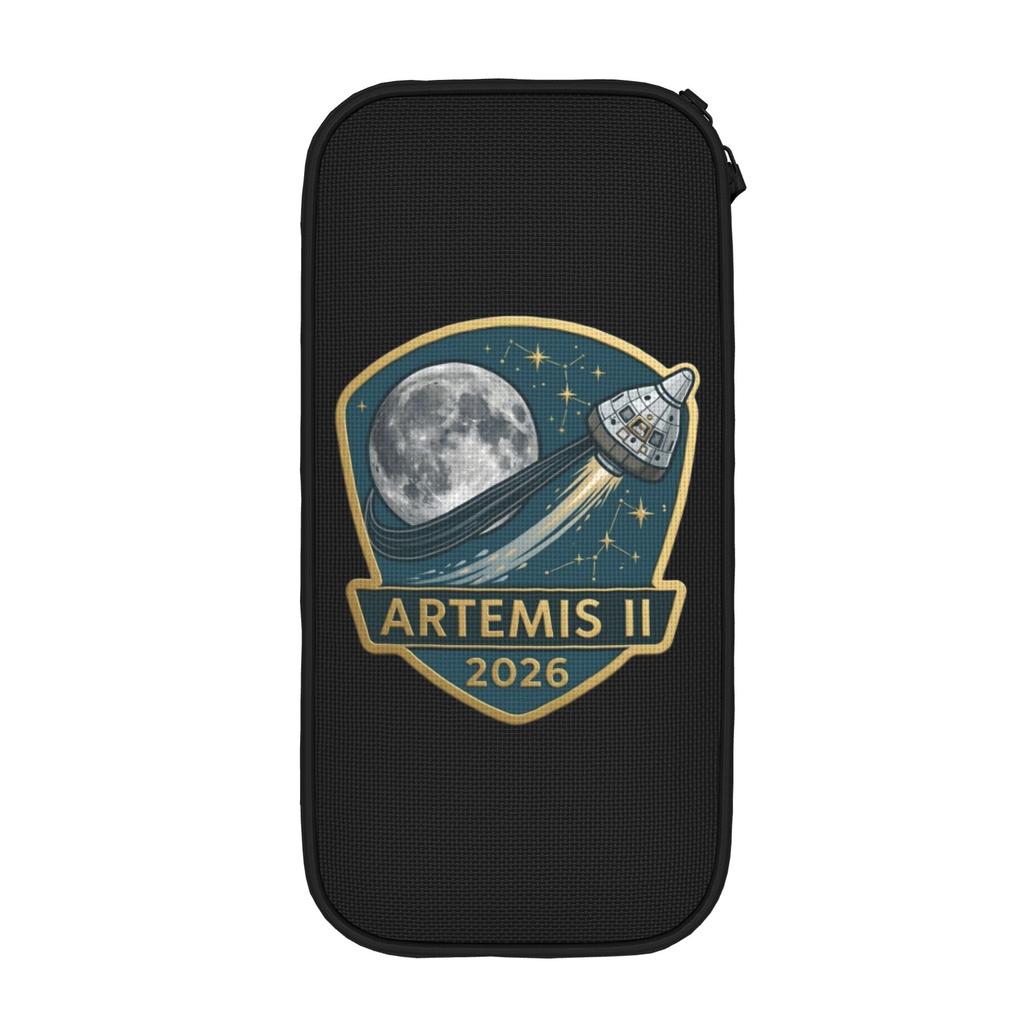 Lovely Artemis II Moon Mission 2026 Pencil Cases Pencilcases Pen Box Kids Large Storage Bags Students School Zipper Stationery