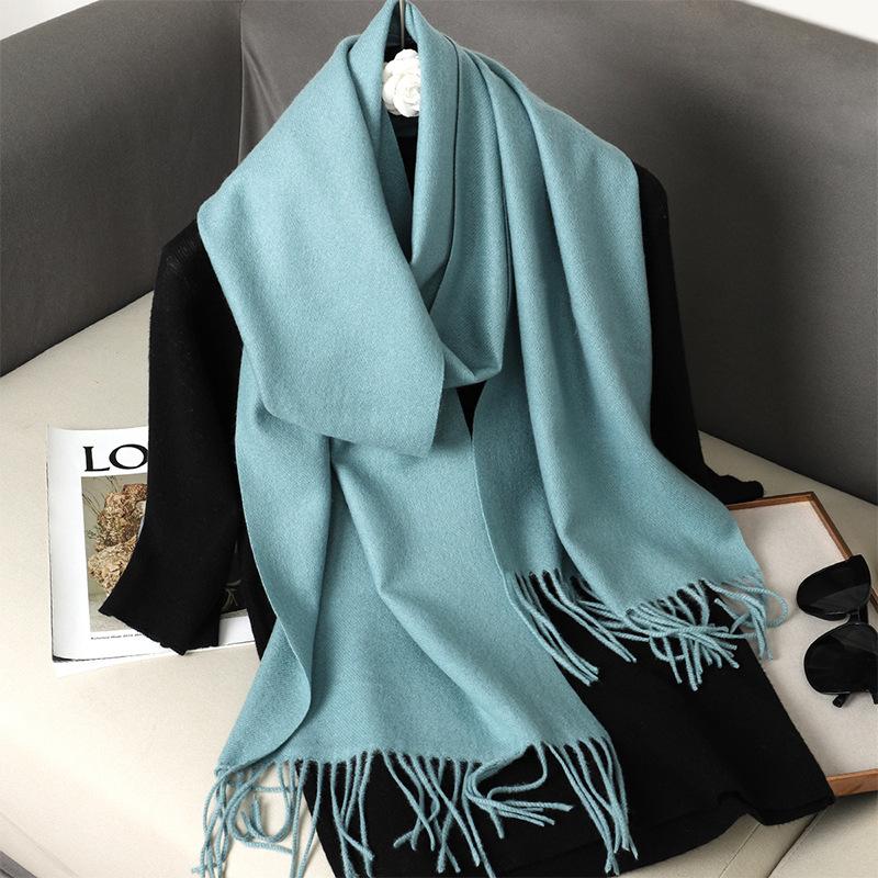 62Color Solid Women Winter Scarf Warm Thicken Cashmere Shawl Outdoor Fashion Luxury Tassels Pashmina Lady Wrap Windproof Scarves