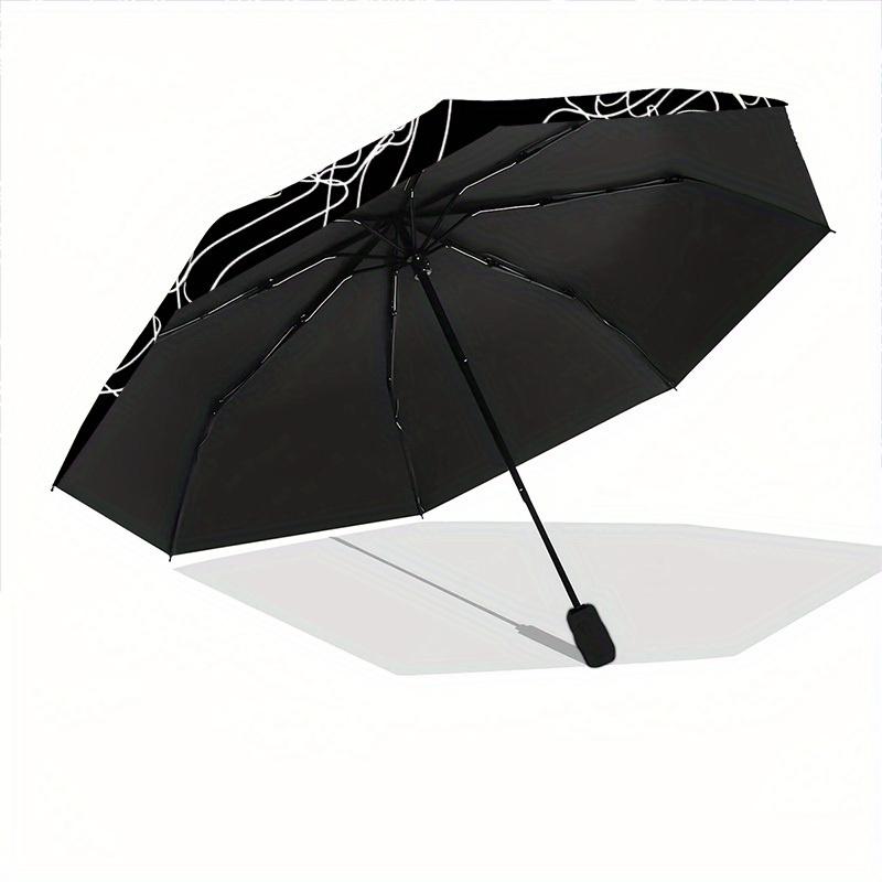 1pc Abstract Faces Automatic Open/close Folding Umbrella, Compact Portable Travel Umbrella, Perfect Birthday/Christmas, Cute Umbrella, Durab