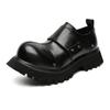 Original Design Fashion British Street Style Black Leather Height Increasing Shoes For Men's Daily Casual Dress Slip-On Loafers