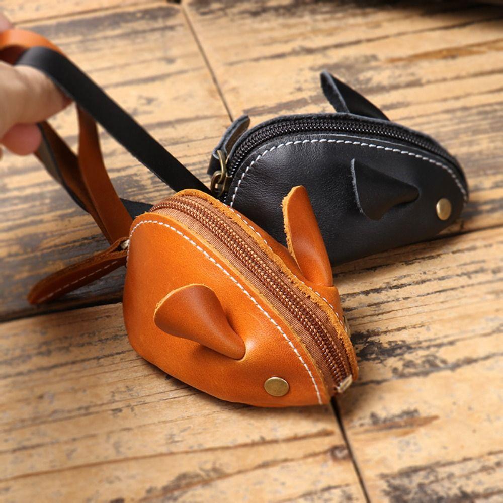 Retro Mouse Purse Cute Storage Bag Card Holder Bag Zipper Key Bag  Student