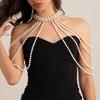 Elegant Faux Pearls Shoulder Necklace For Women Perfect For Pageants Proms Party Wedding Photo Props