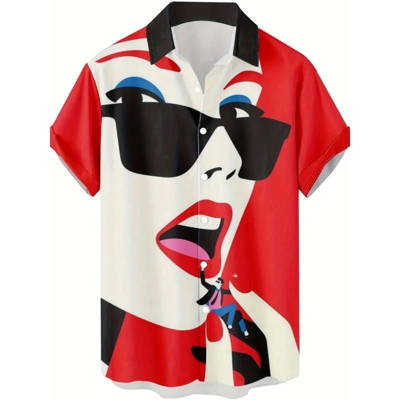 

Fashionable Modern Beauty Pattern 3D Printed Men s Casual Shirt, Stylish and Hip-Hop Rock Streetwear Hawaiian Shirt XL
