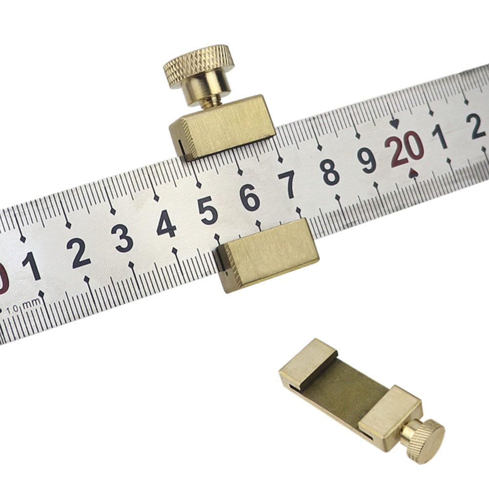 Ruler Stop Fence Brass Ruler Positioning Block For Woodworking Steel Ruler 39.5mm Hand Tool Household DIY Project Part