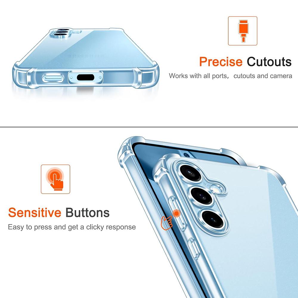 Shockproof Transparent Silicone Soft Case For Samsung Galaxy S25 Edge S24 S23 S21 FE Ultra Plus 5G Ultra Thin Clear Back Cover