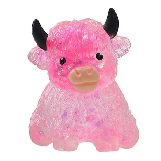 Cute Cow Squeeze Ball Soft Slow Rising Sensory Stress Relief Toy for Adults Kids Portable Desk Decor Calming Fidget Toy Gift for Cow Lovers 1pc