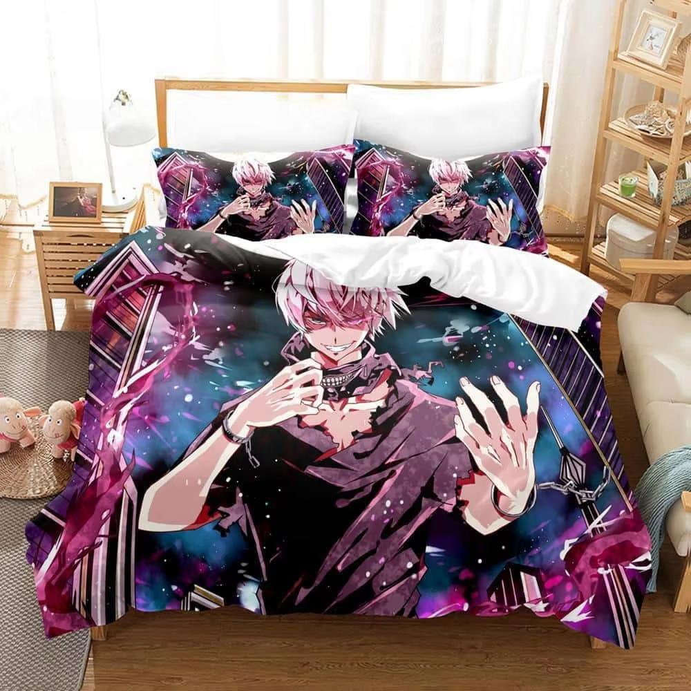 New Home Textiles Tokyo Ghoul Bedding Set Single Twin Full Queen King Size Bed Set Adult Kid Bedroom Duvet cover Sets Anime Bed