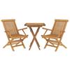 VidaXL Garden Dining Set 3 Pcs Solid Teak Wood 3087189