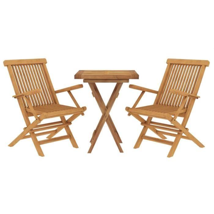 VidaXL Garden Dining Set 3 Pcs Solid Teak Wood 3087189