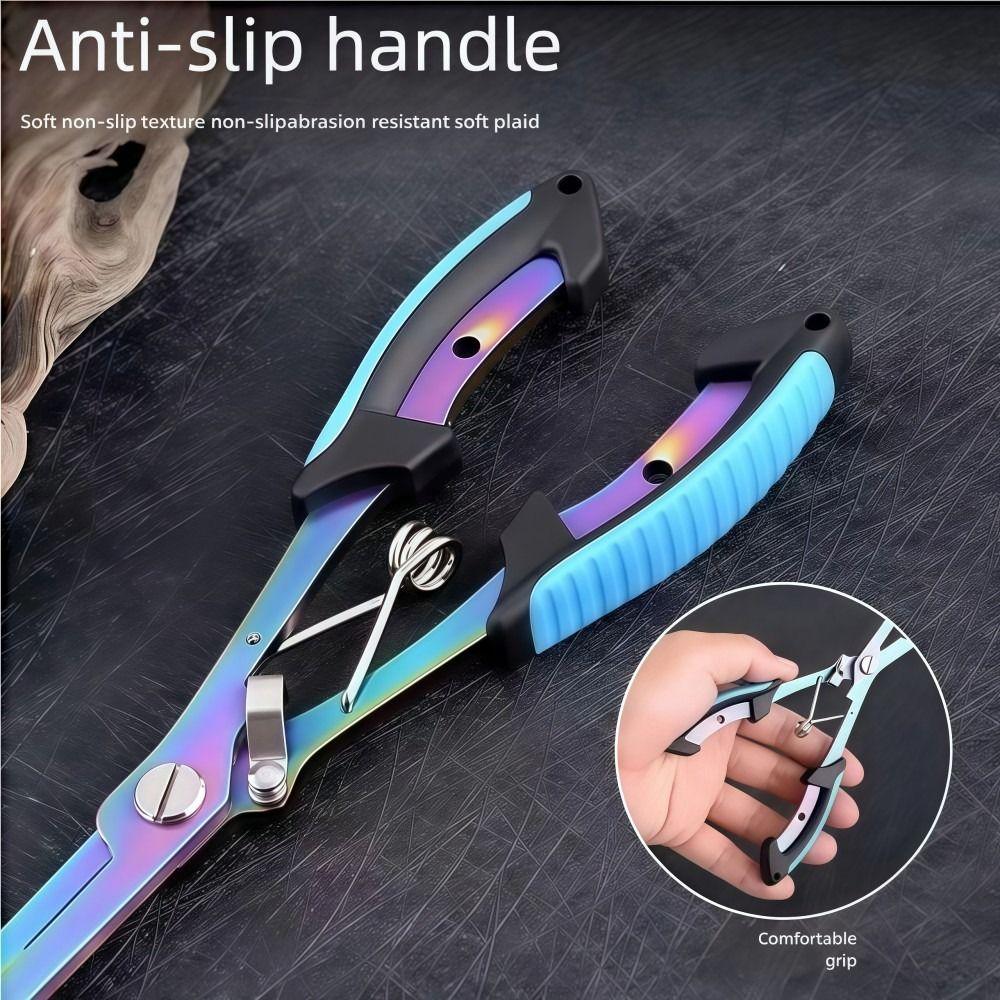 Stainless Steel Fishing Needle Nose Pliers Multifunctional Fishing Pliers Lure Pliers Pocket Design Lightweight Lock Design
