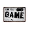 Vintage Game Zone Tin Sign  Gamer At Work Warning Metal Wall Decor for Home Club Game Room Man Cave
